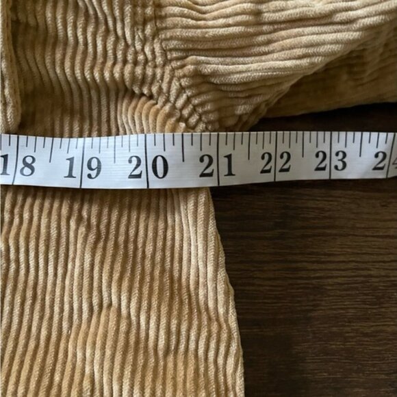American Eagle AE Hooded Cropped Corduroy Button-Up Shirt Shacket Tan new NWT S - Picture 10 of 15